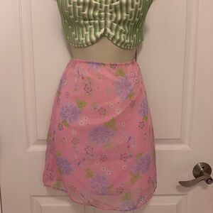 Y2K Pink Floral Women's Skirt